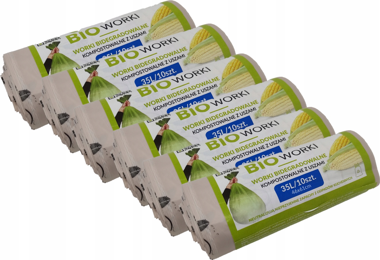 

Kompostowalne Biodegradowalne Worki Bio 35L 60szt