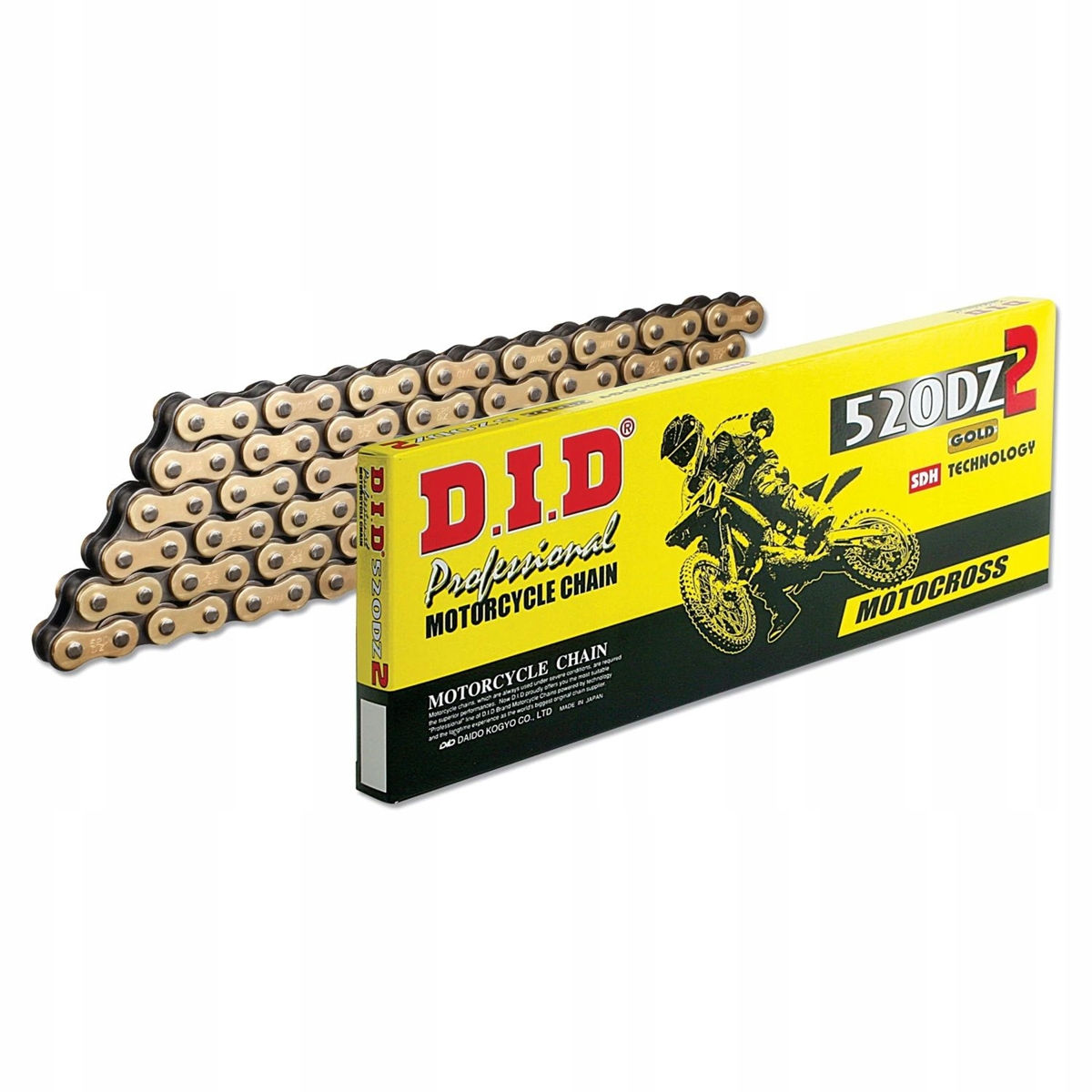 ZŁOTY ŁAŃCUCH NAPĘDOWY DID520DZ2 G&B 114 OGNIW