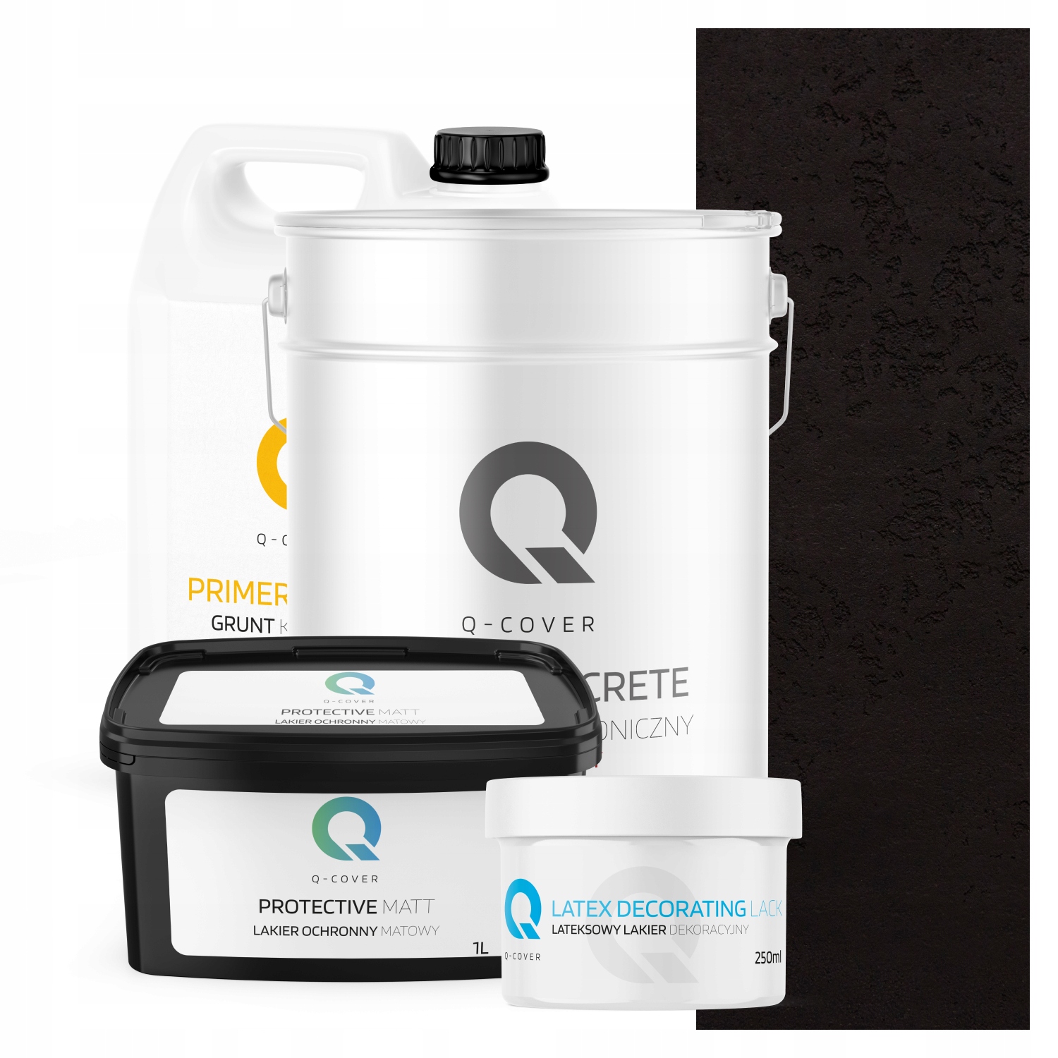 Vnitřní Architektonický Beton Set Černý Ral 9005 Komplet Na 10 m2