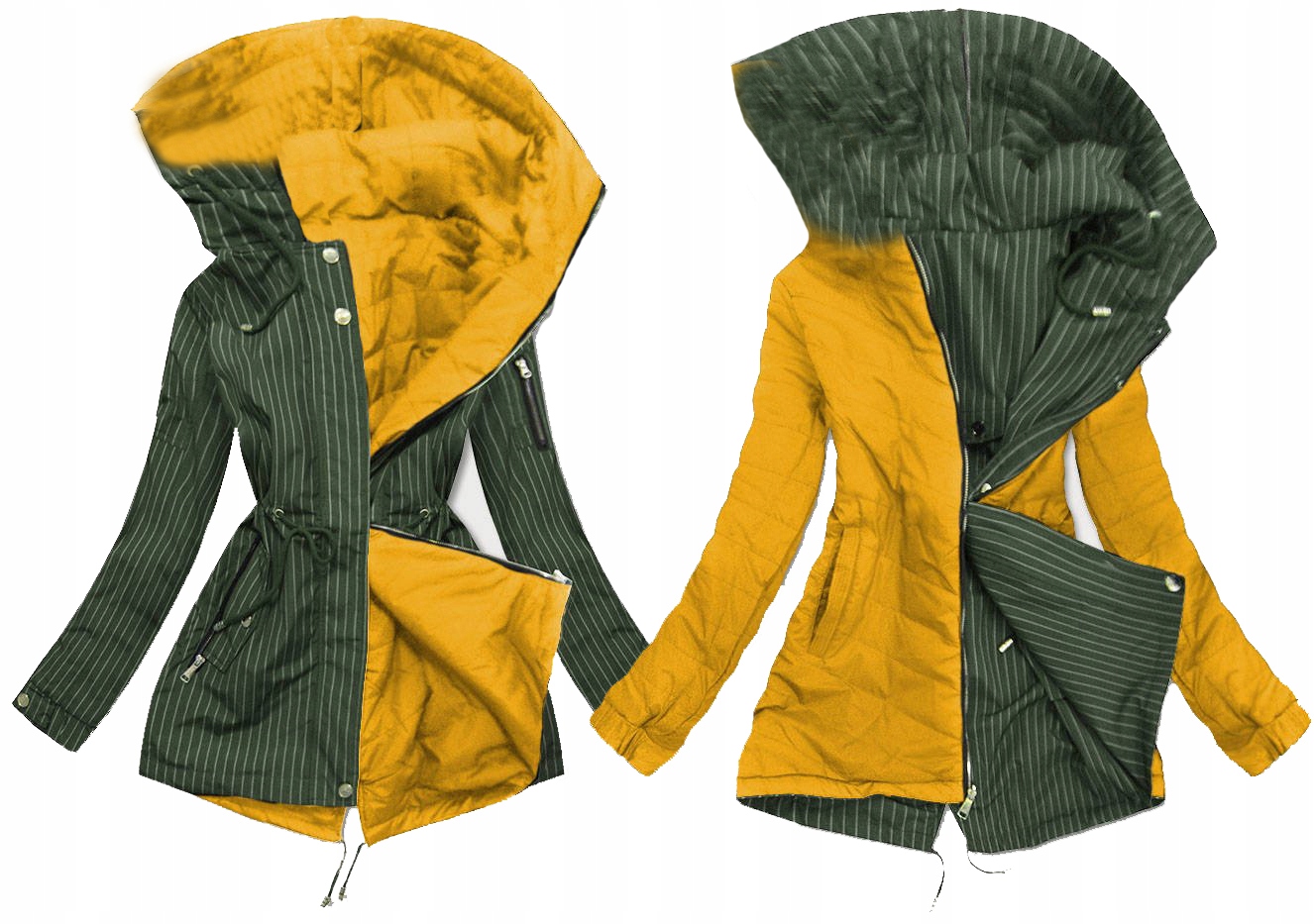 

Dwustronna Kurtka Damska Płaszcz Parka Jesienna S