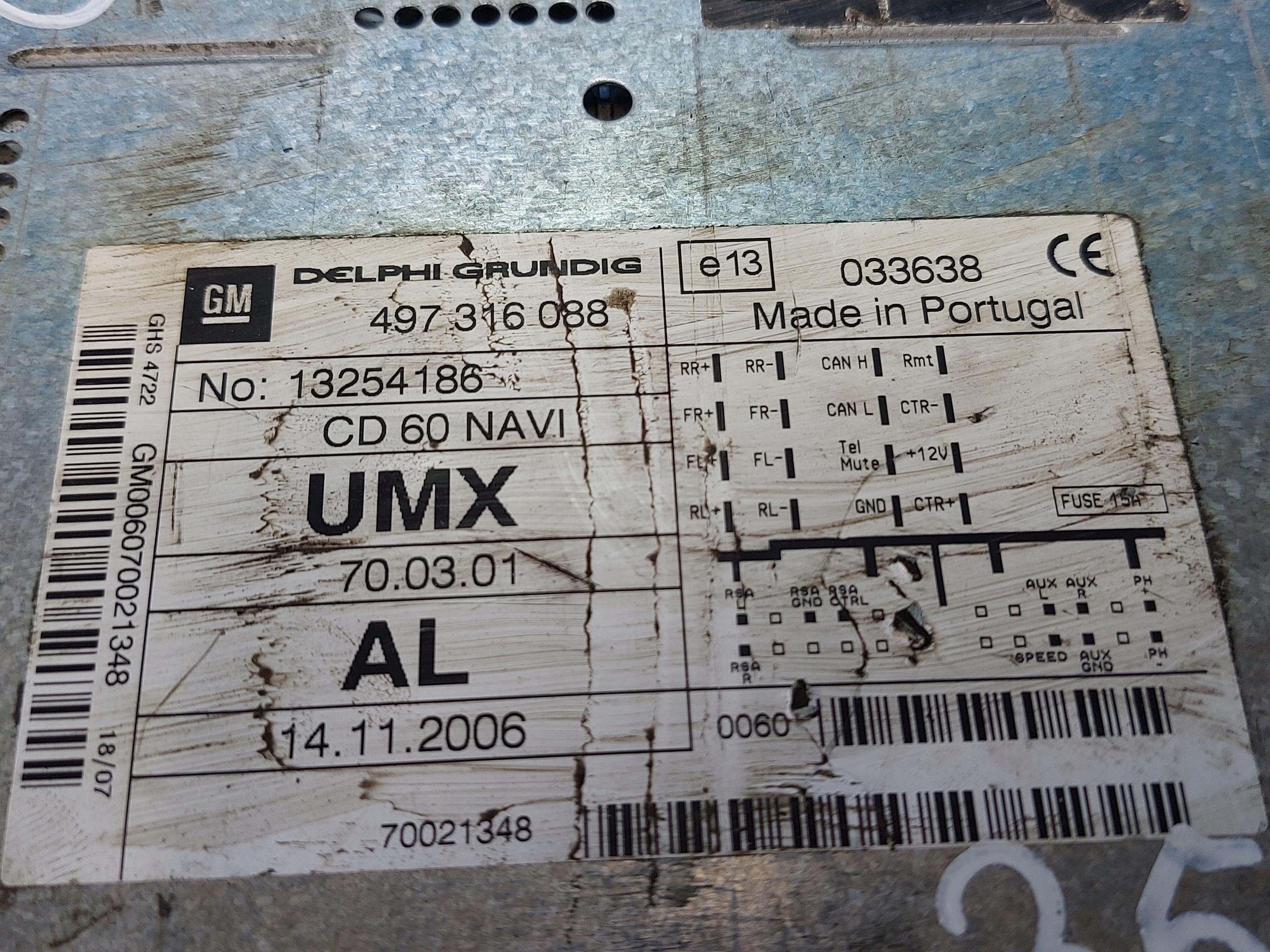 RADIO EKRAN CORSA D CD60 NAVI 13254186