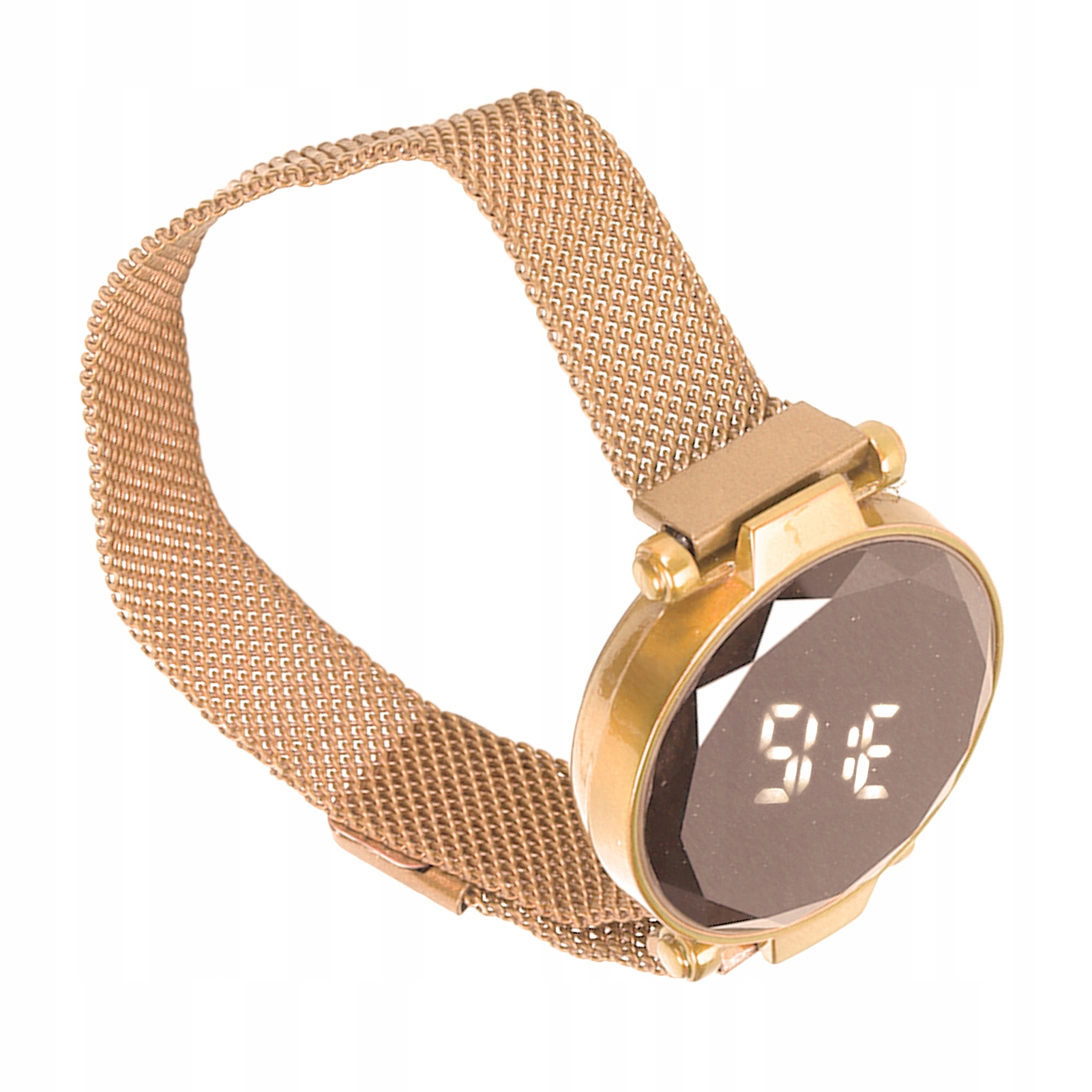 STYLOWY MODNY ZEGAREK LED DAMSKI BRANSOLETA MESH Typ naręczny