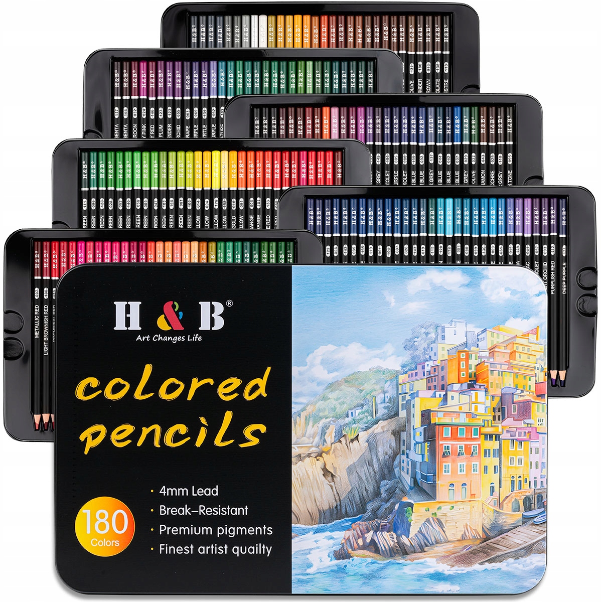 Profesionální sada pastelek na kreslení 180 ks