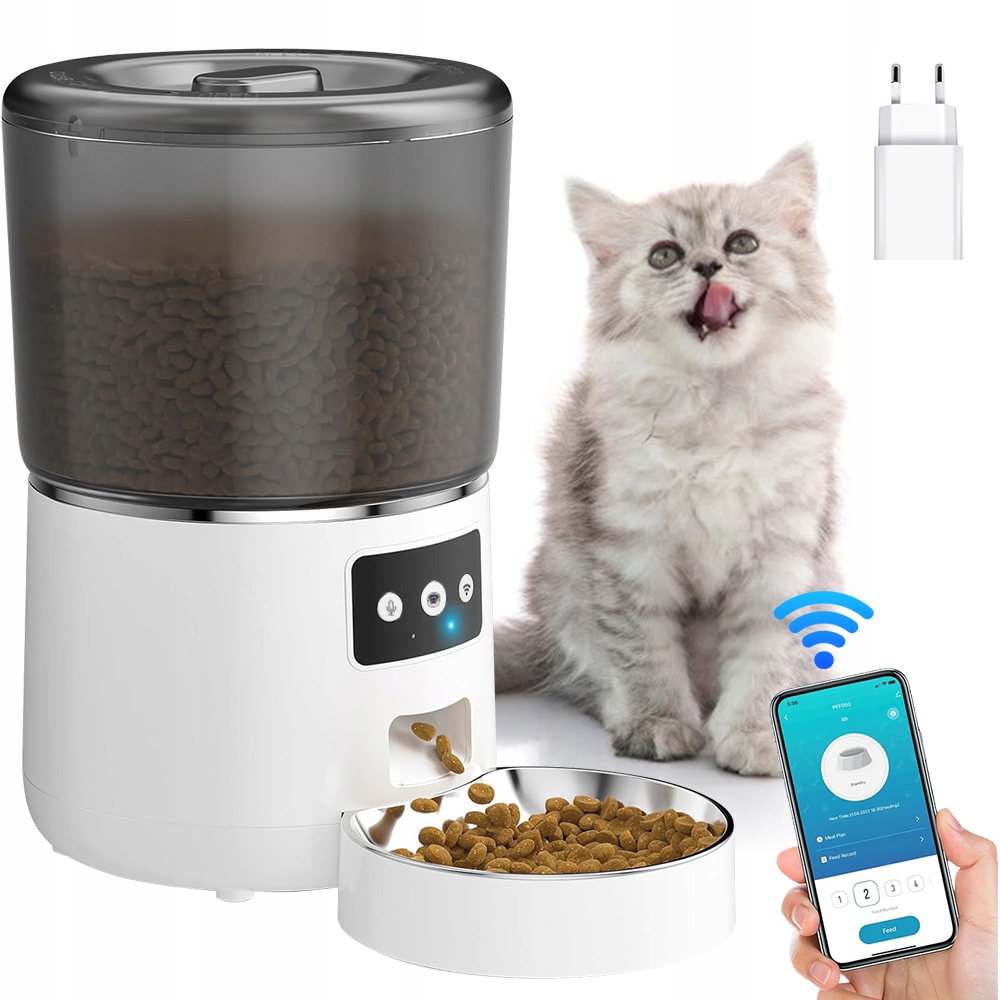 Inteligentní Krmítko 4 L S Ovládáním Pomocí Aplikace A Mísou Z Oceli