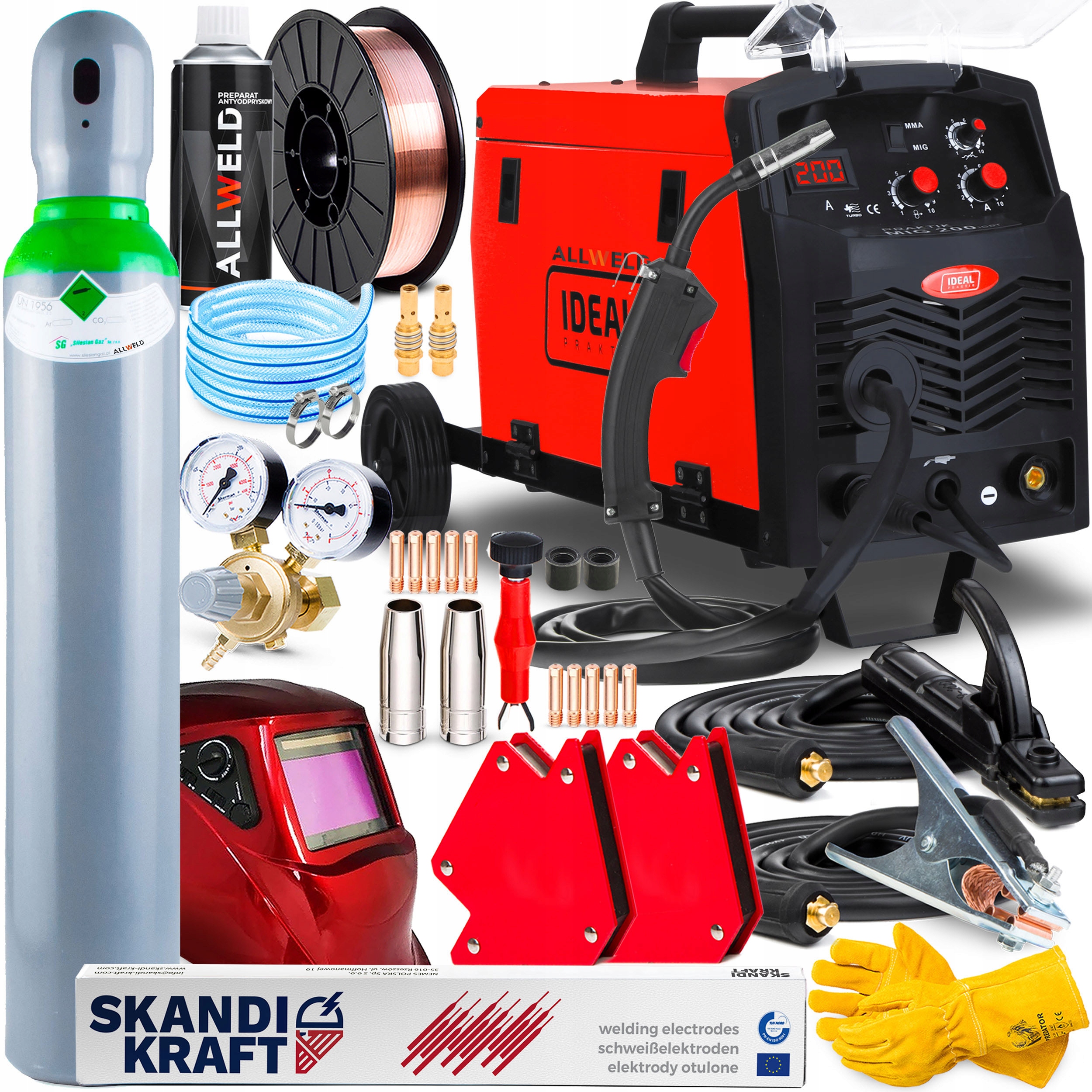 Poloautomatický Svařovací Stroj Ideal Praktik Mig 200 Igbt Mag Mma Flux 230V 200A