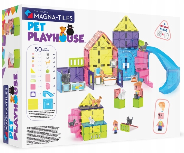 Magna-tiles Klocki Magnetyczne Pet Playhouse 50 el.