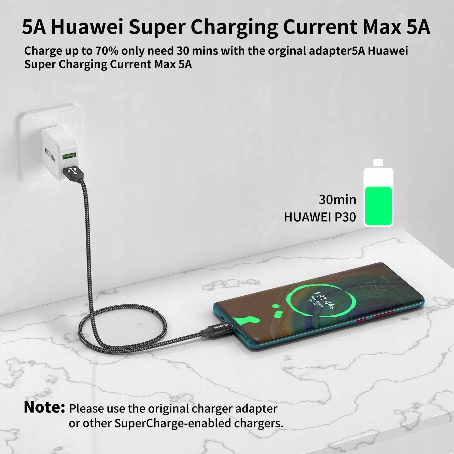 NIBIKIA kabel USB-C Typ C Quick Charge 3.0 1m EAN (GTIN) 9784587265229