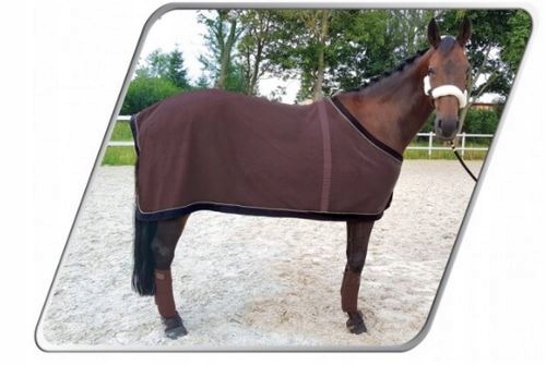 Derka Ariel polarowa brązowa 145 cm dla konia