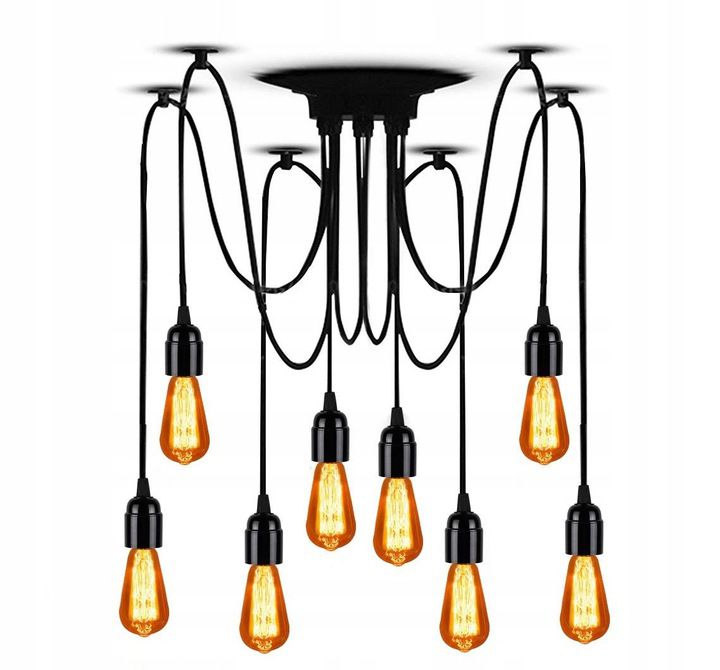 

Lampa sufitowa pająk żyrandol lina JDL-02 8 ramion