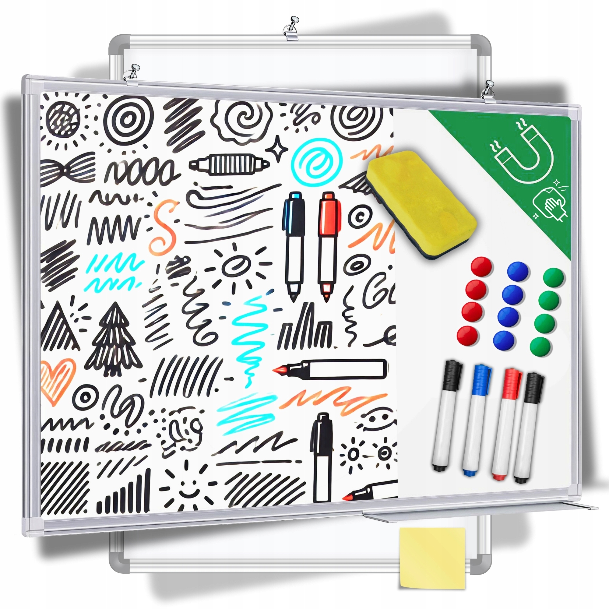 Suchościeralna Tablica Magnetyczna 90x60 cm Biała Na Ścianę 60x90 Duża