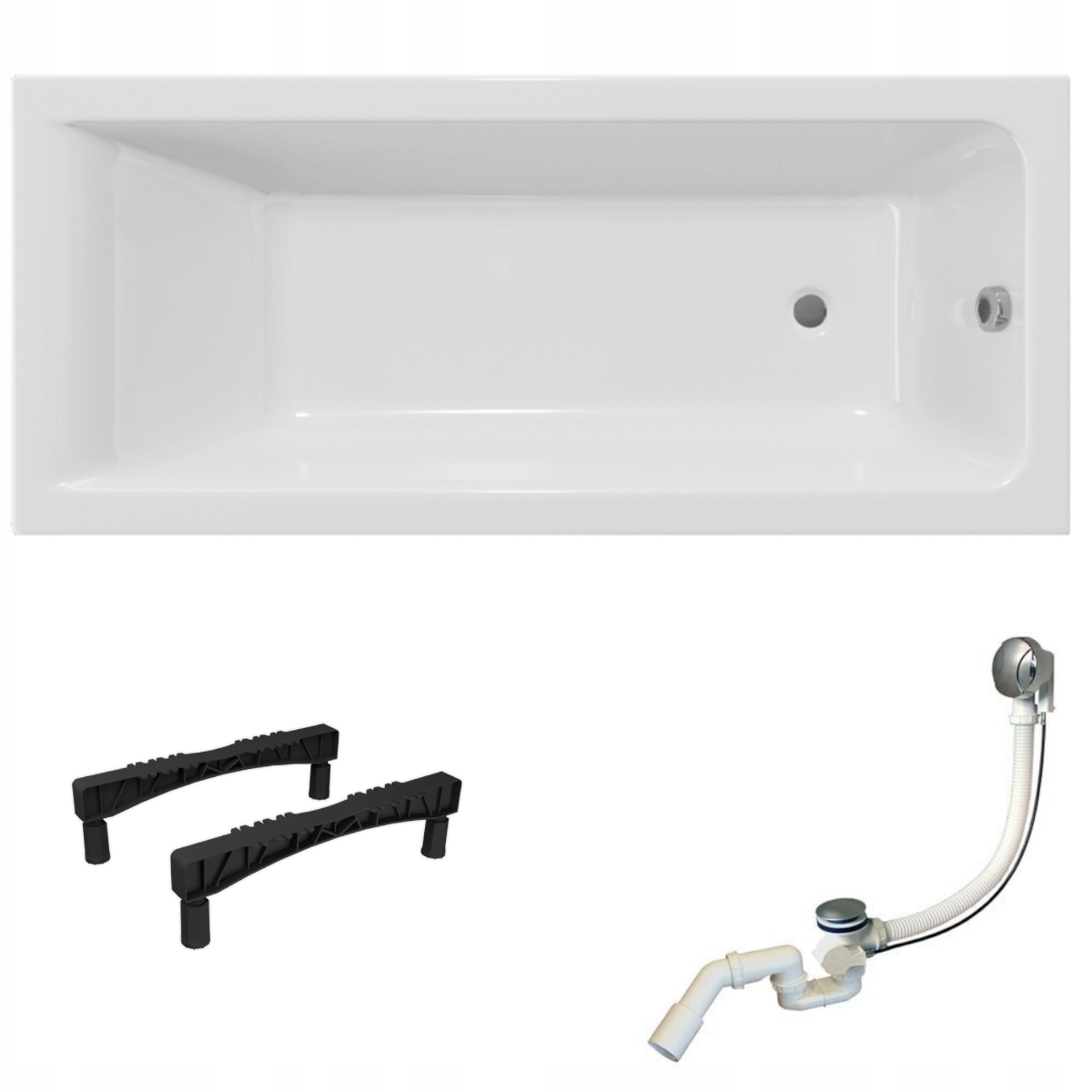 Obdélníková vana Excellent Savia 170x75 bonus nohy sifon