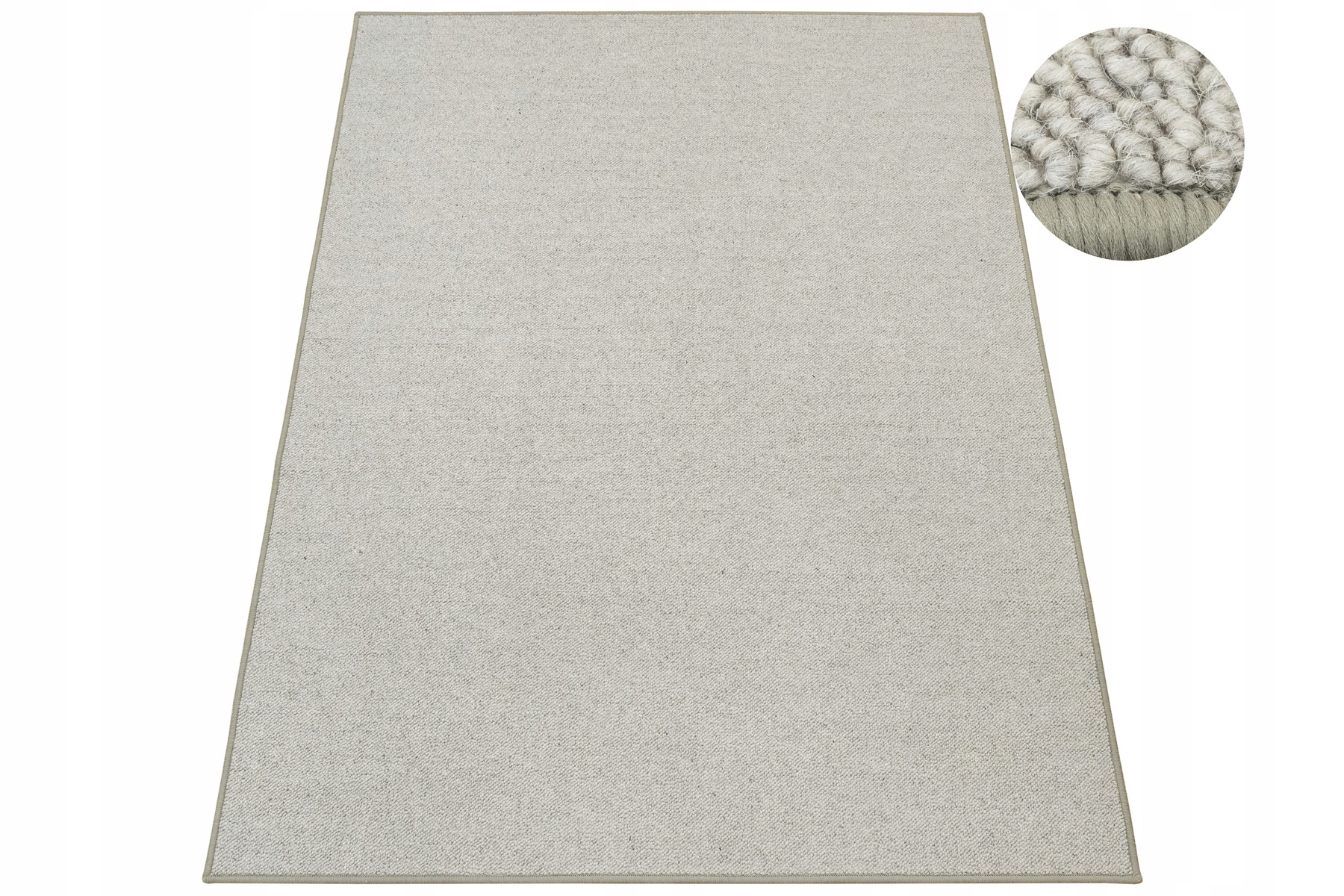 Koberec Smyčková Vlna šířka 4 m Přírodní Šedý Krém Na Míru Nelson