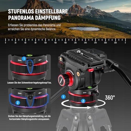 NEEWER Statyw Wideo 189cm Z Głowicą Fluidową Kompatybilny Z DJI RS — miniatura 2