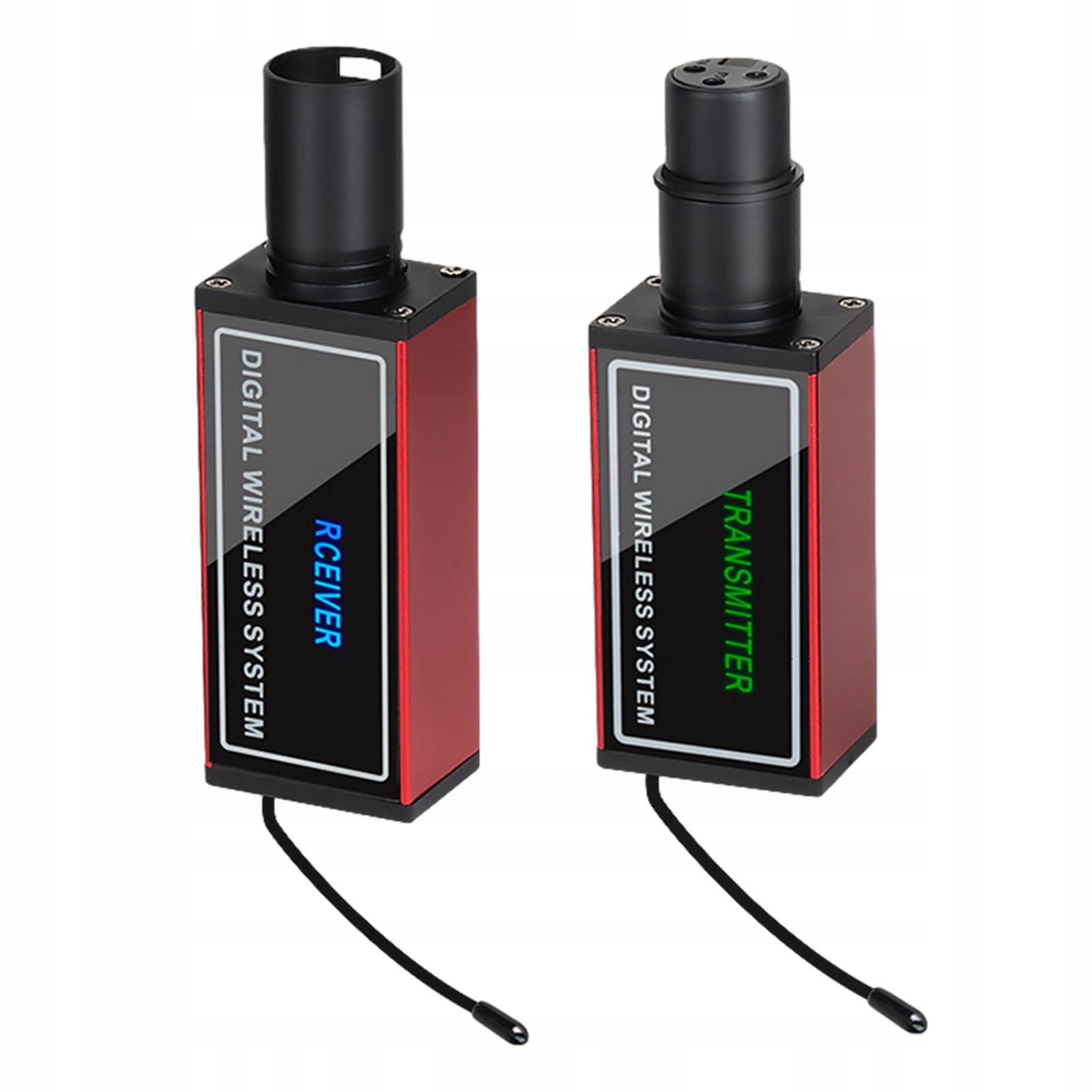 Wireless Microphone Transmitter Receiver Rechargeable for Dynamic Red