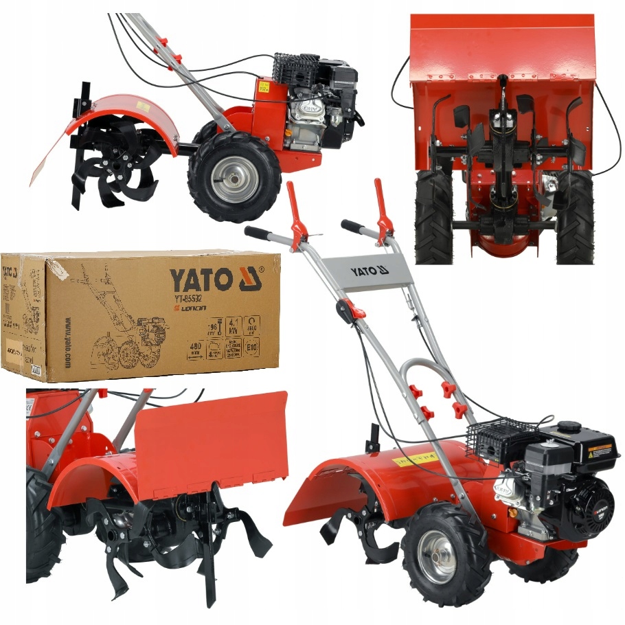 Glebogryzarka Spalinowa 48cm Kultywator Do Gleby Loncin 196cm³ 5.58KM Yato