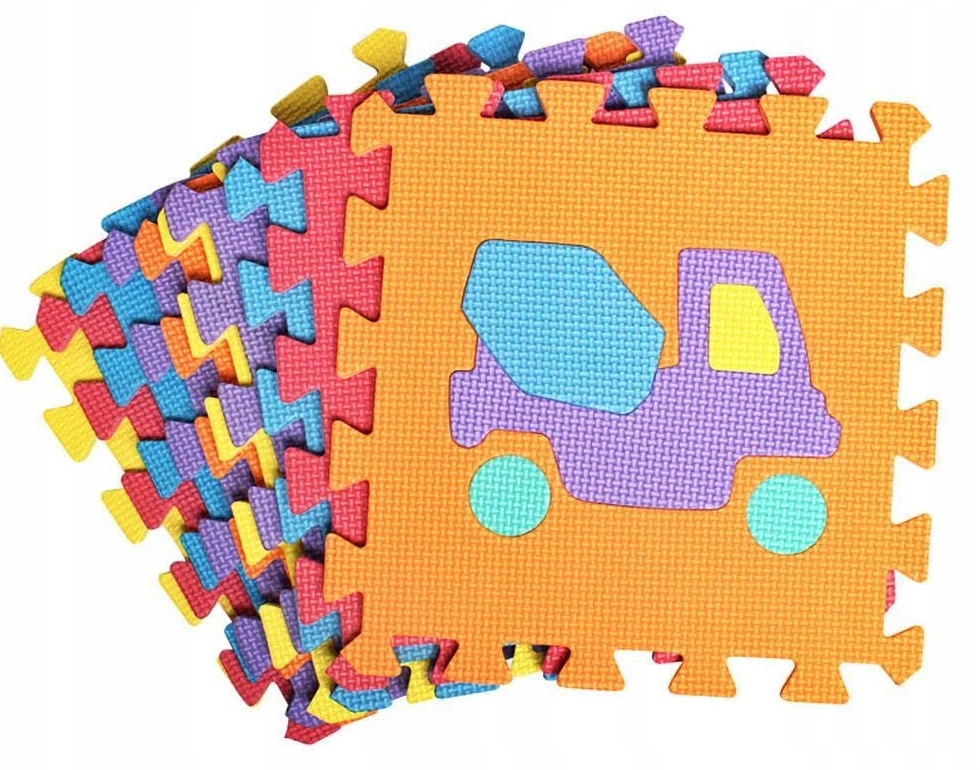 MATA PIANKOWA DUŻE PUZZLE PIANKOWE pojazdy 10 szt EAN (GTIN) 5900100108406