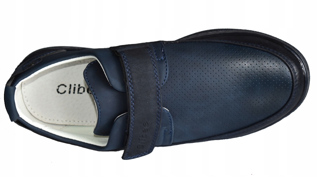 Clibee Komunijne Granatowe Mokasyny Wizytowe Lekkie na Rzepy 22 cm - 33 Marka Inna marka