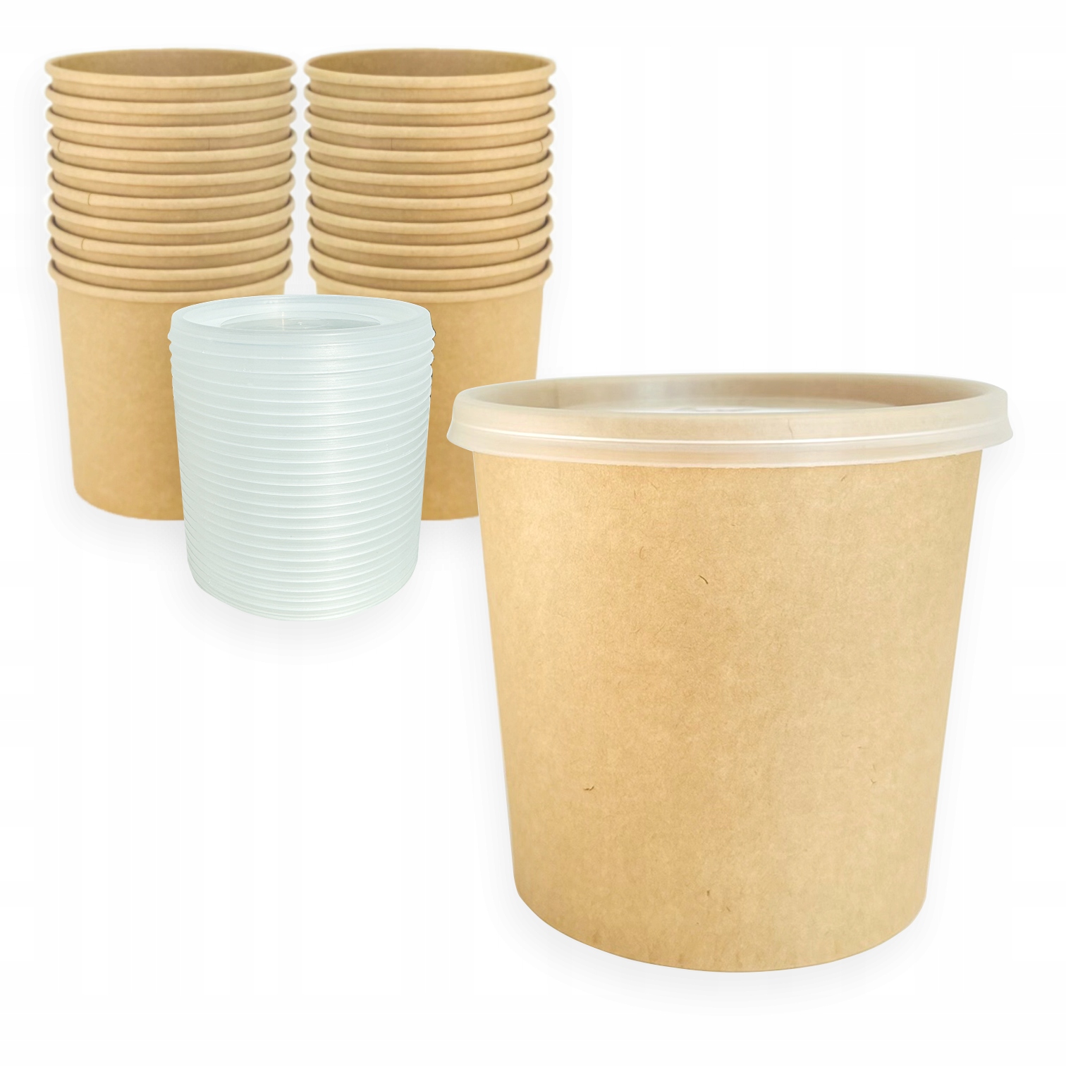 Hrnček na polievku 750 ml Papierový Eco s vekom Pp trvanlivý Utesnený Bio 500ks