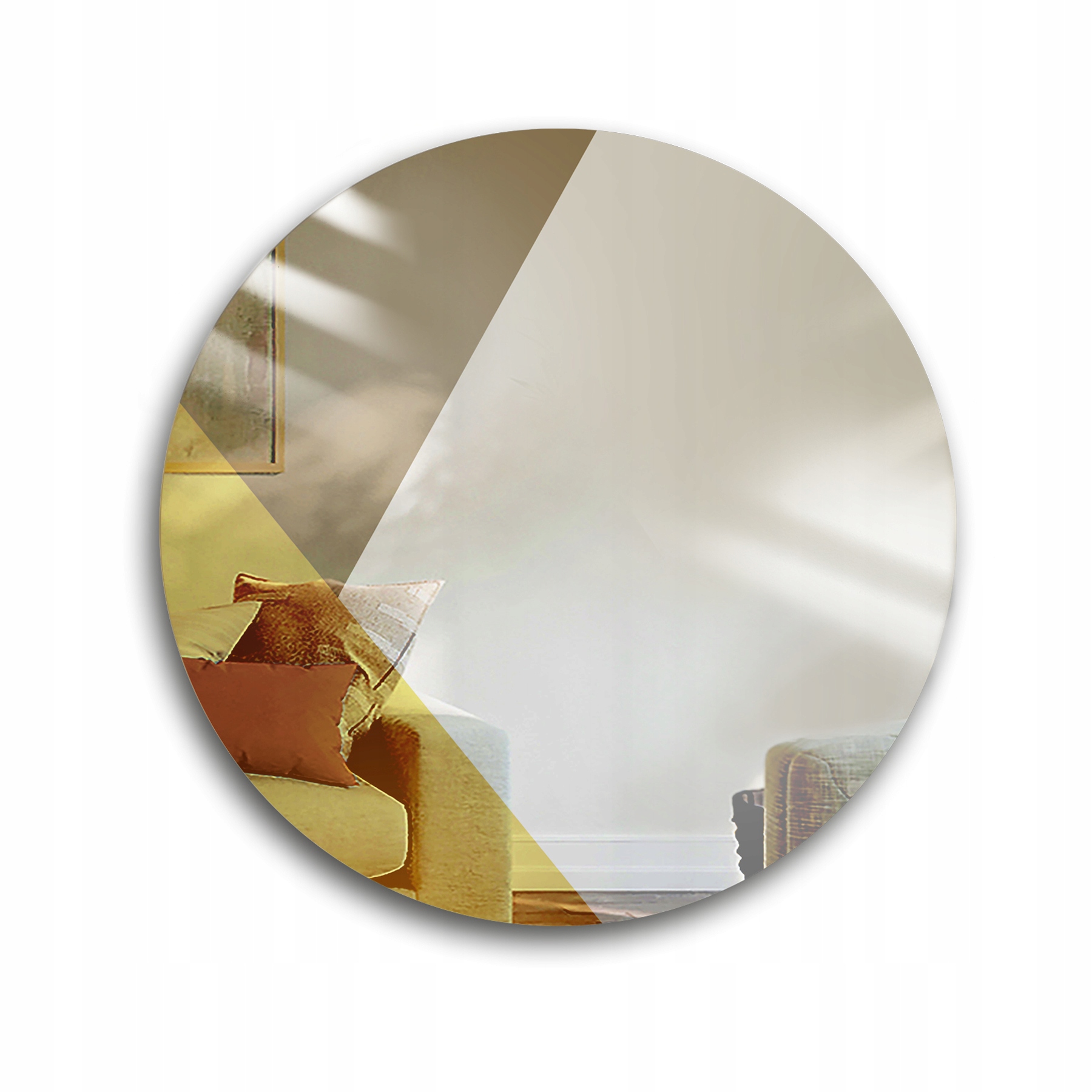 Zrcadlo Roni, barevná zlatá a bronzová tabule, průměr 100 cm