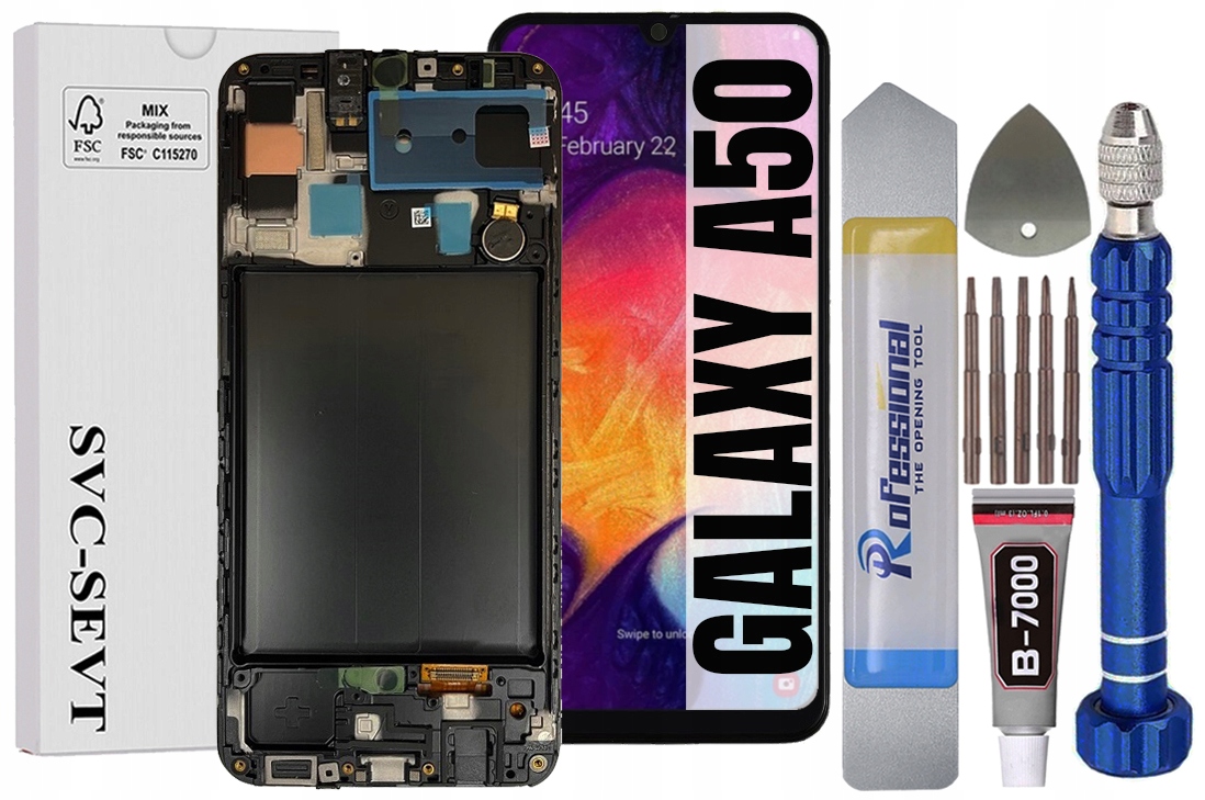 Displej Pro Samsung Galaxy A50 A505 Originál Oem Obrazovka +rámeček