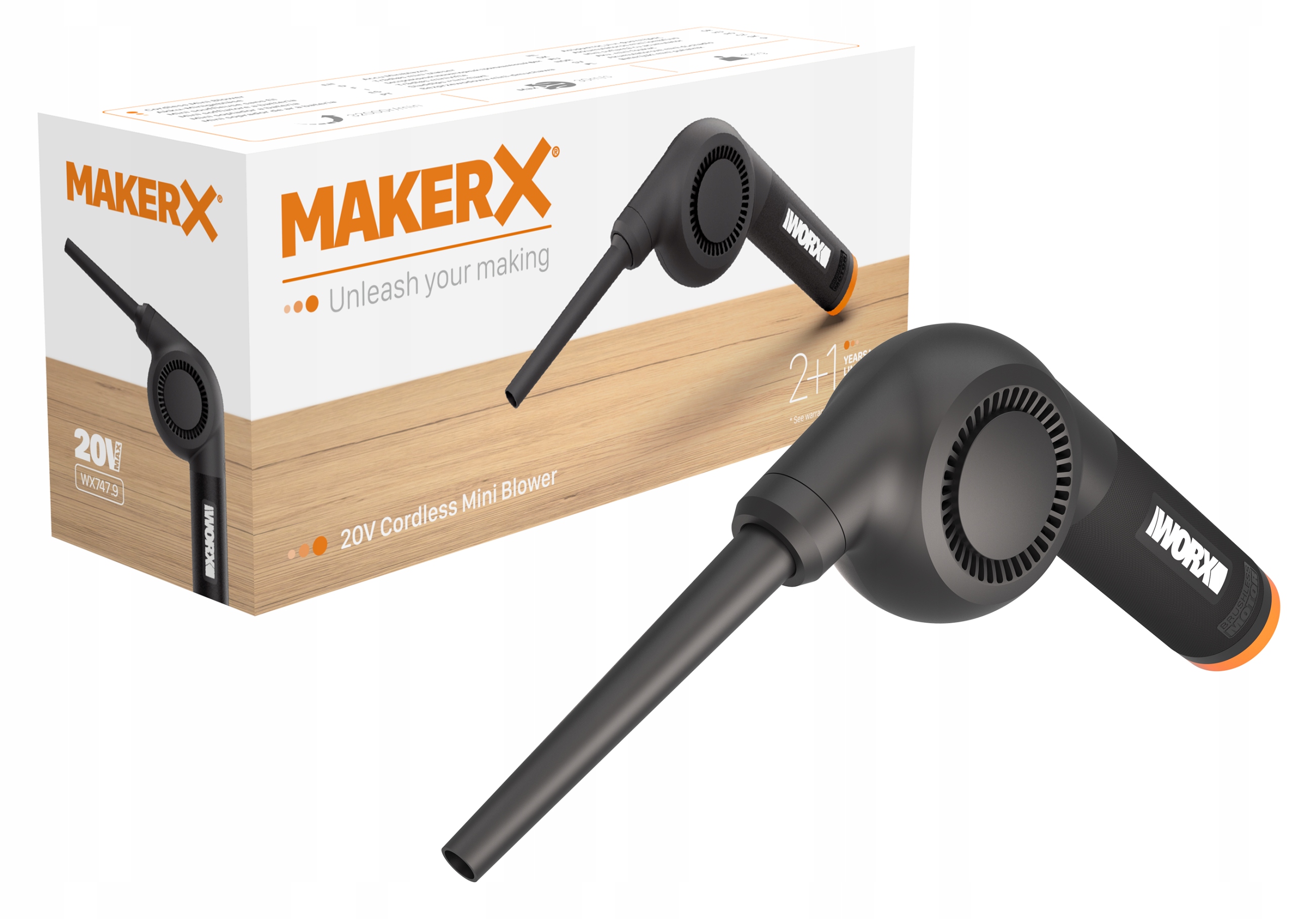 

Bezszczotkowa minidmuchawa MakerX Worx WX747.9