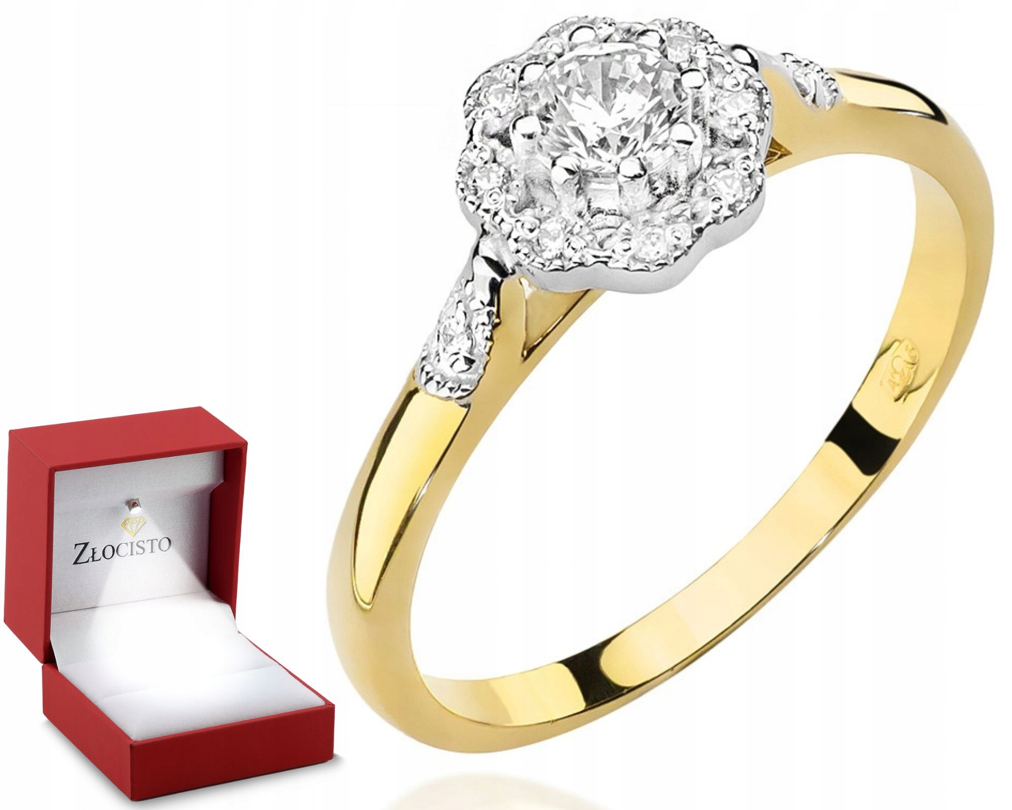 Zlatý prstýnek s brilianty, květina Gravírování Bonus