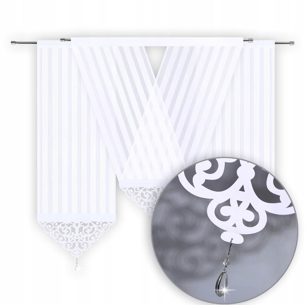 

Zestaw 3 dekoracyjnych paneli woalowych