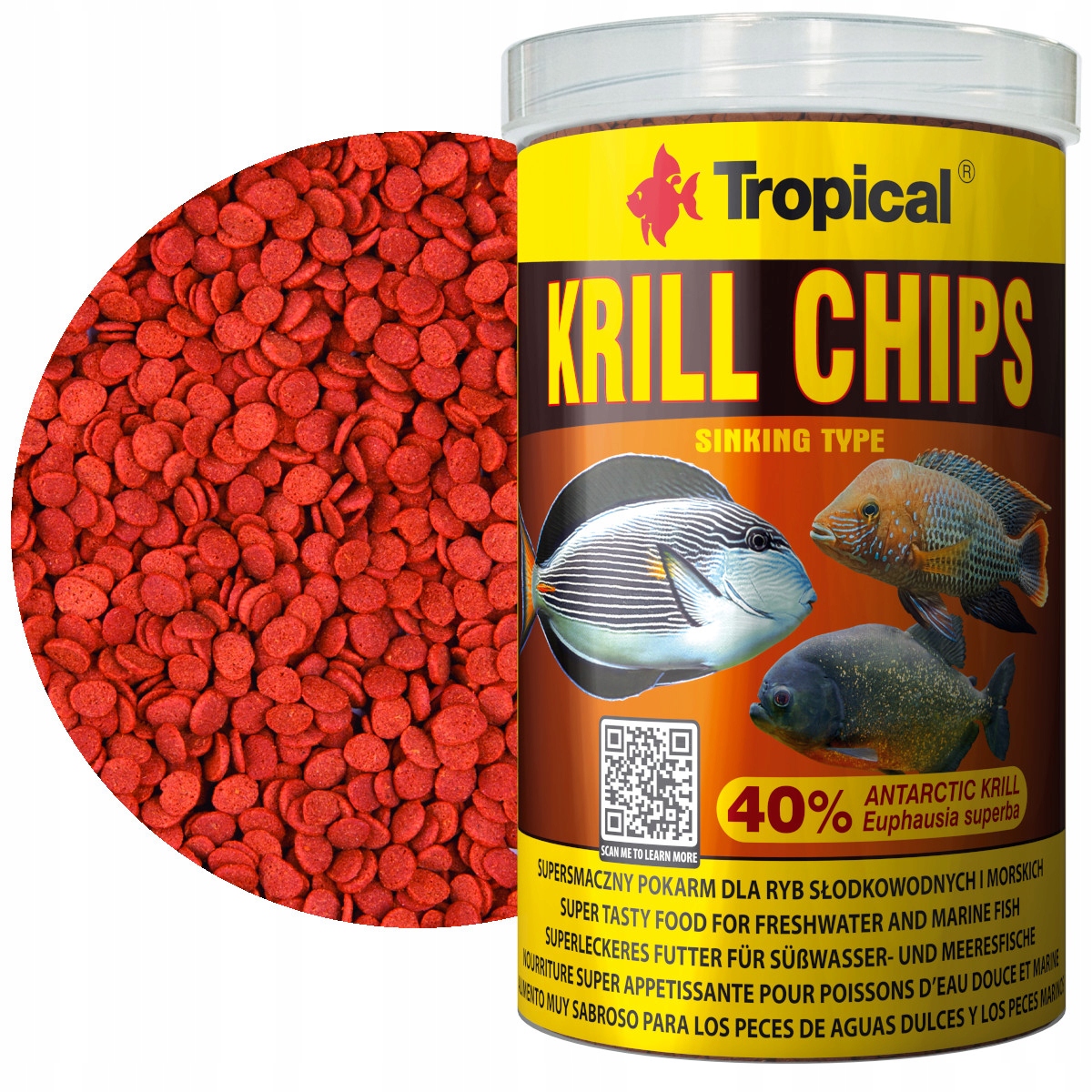 Levně Tropical krillové chipsy 1000 ml Krmivo pro ryby