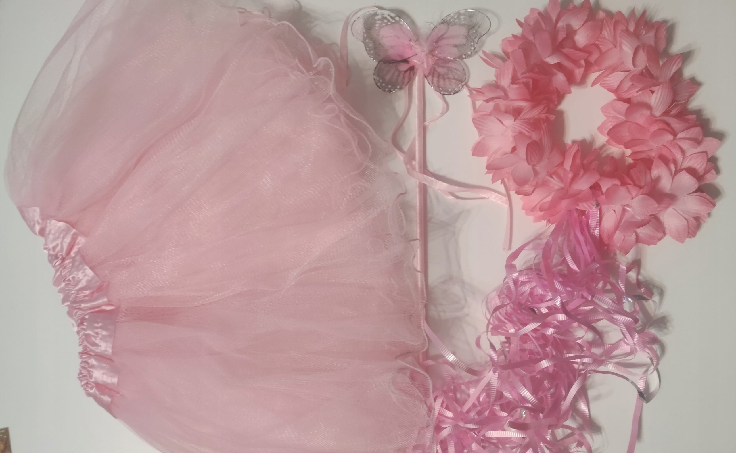 Strój wróżki/ motylka , różowy 2-8 lat tiul Rozmiar uniwersalny