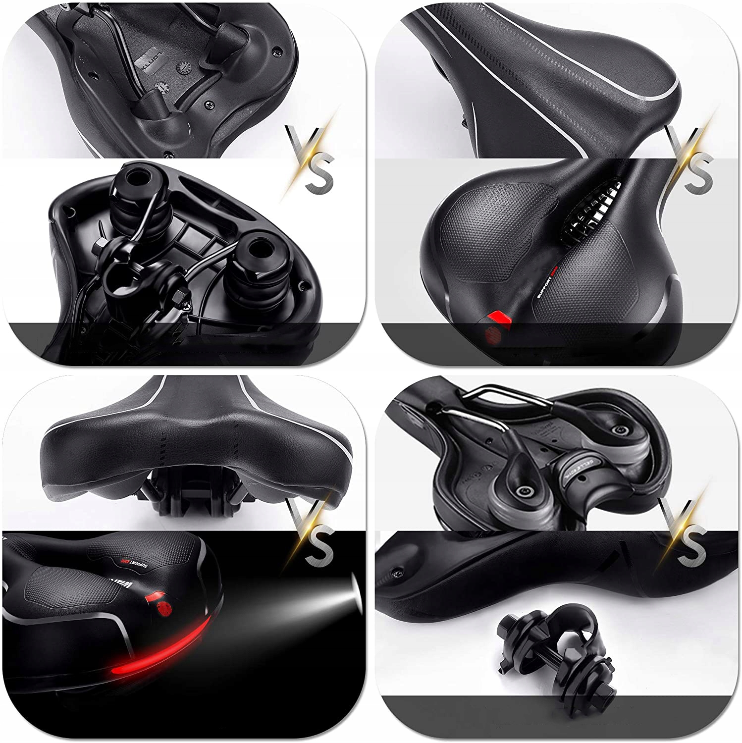 WYGODNE SIODEŁKO ROWEROWE, ERGONOMICZNE SIEDZISKO ROWEROWE, SZEROKIE Długość 26 mm