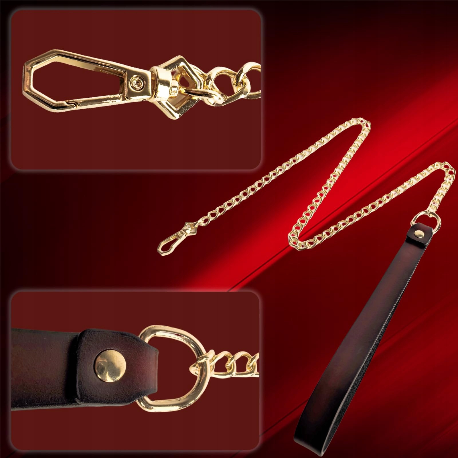 BRAND LEDER O-RING OBROŻA BDSM REGULOWANA DLA PAR KOBIET MĘŻCZYZN BRĄZOWA — miniatura 3