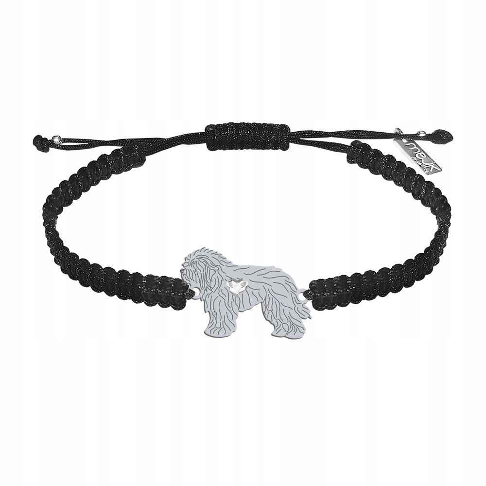 Stříbrný náramek s psem Odis 925 Makramé Šperky Dárek Gravírování Bonus