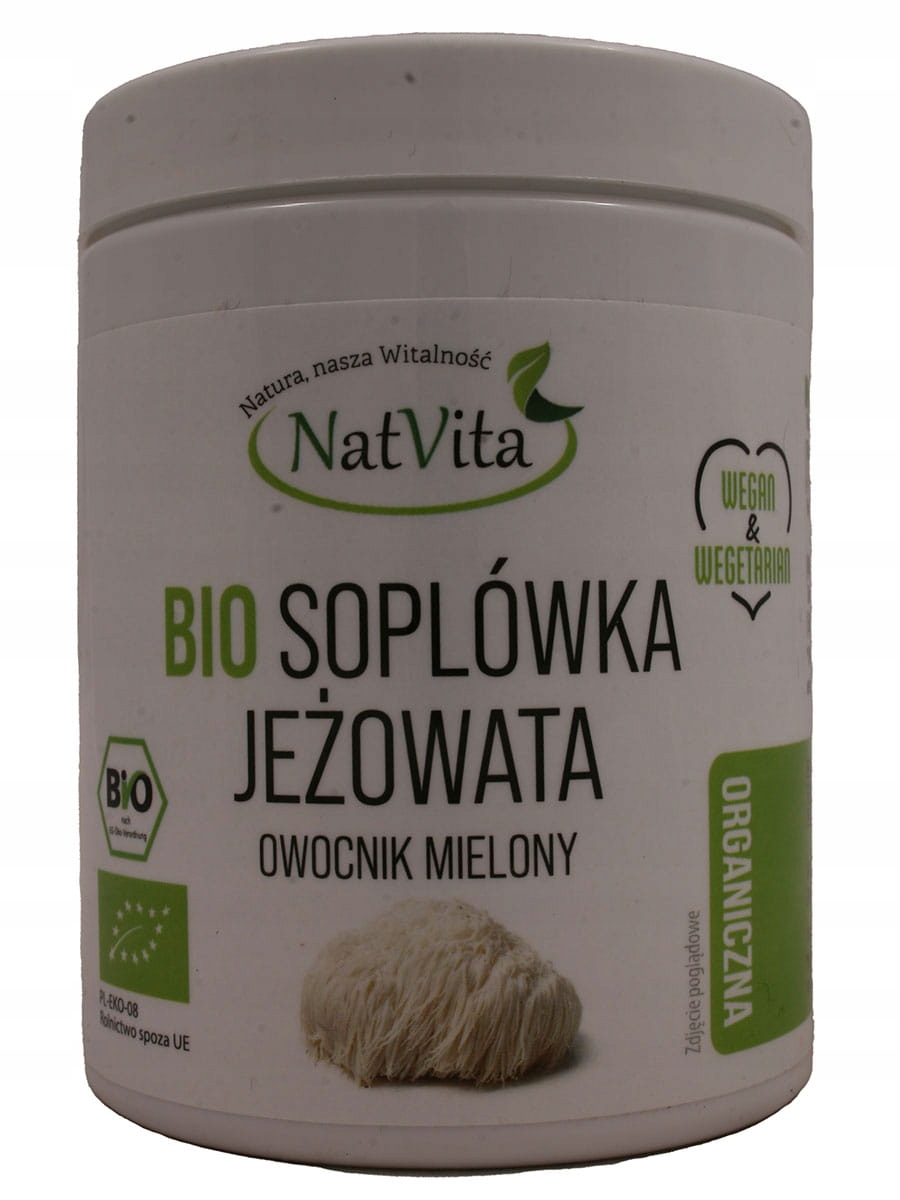 

Soplówka jeżowata Bio owocnik mielony 100g NatVita