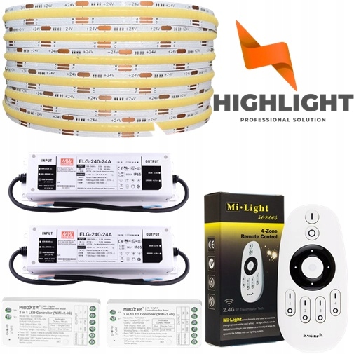 30m Sada led pások Cob+cct 16W 24V IP65HS Wi-Fi
