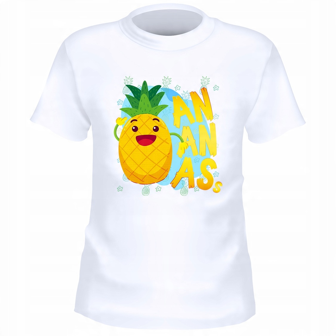

Męska biała koszulka Jedzenie Ananas r.L