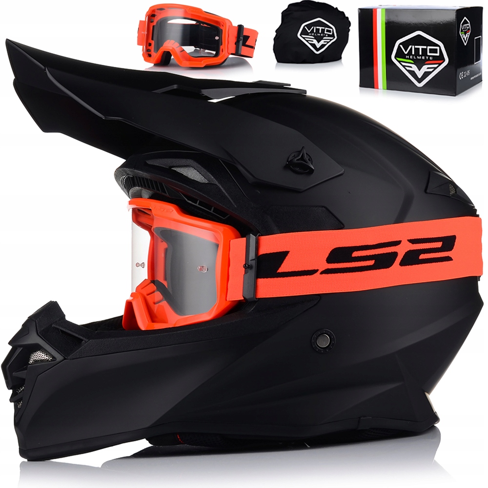 Motocyklová Prilba Vito Tivoli Okuliare LS2 Off-road Enduro Cross Quad Atv