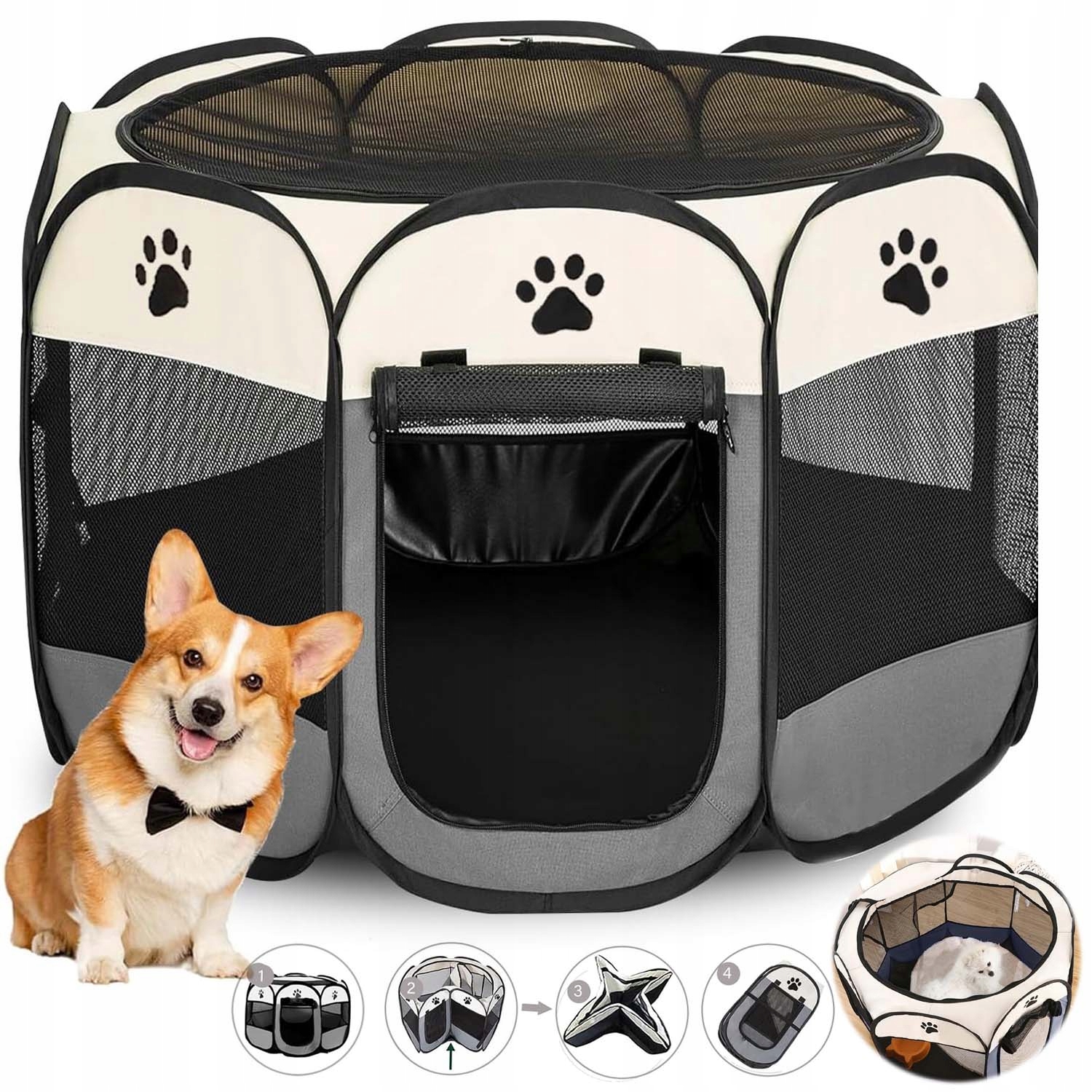 Levně Skládací Kotec Ohrádka Pro Psa Kočku Králíka Štěňat Pelíšek Do Domácnosti