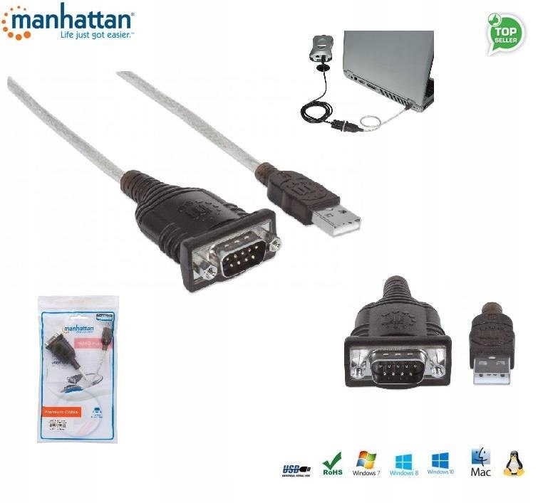 

Kabel adapter Manhattan Usb/com RS232 0,45m
