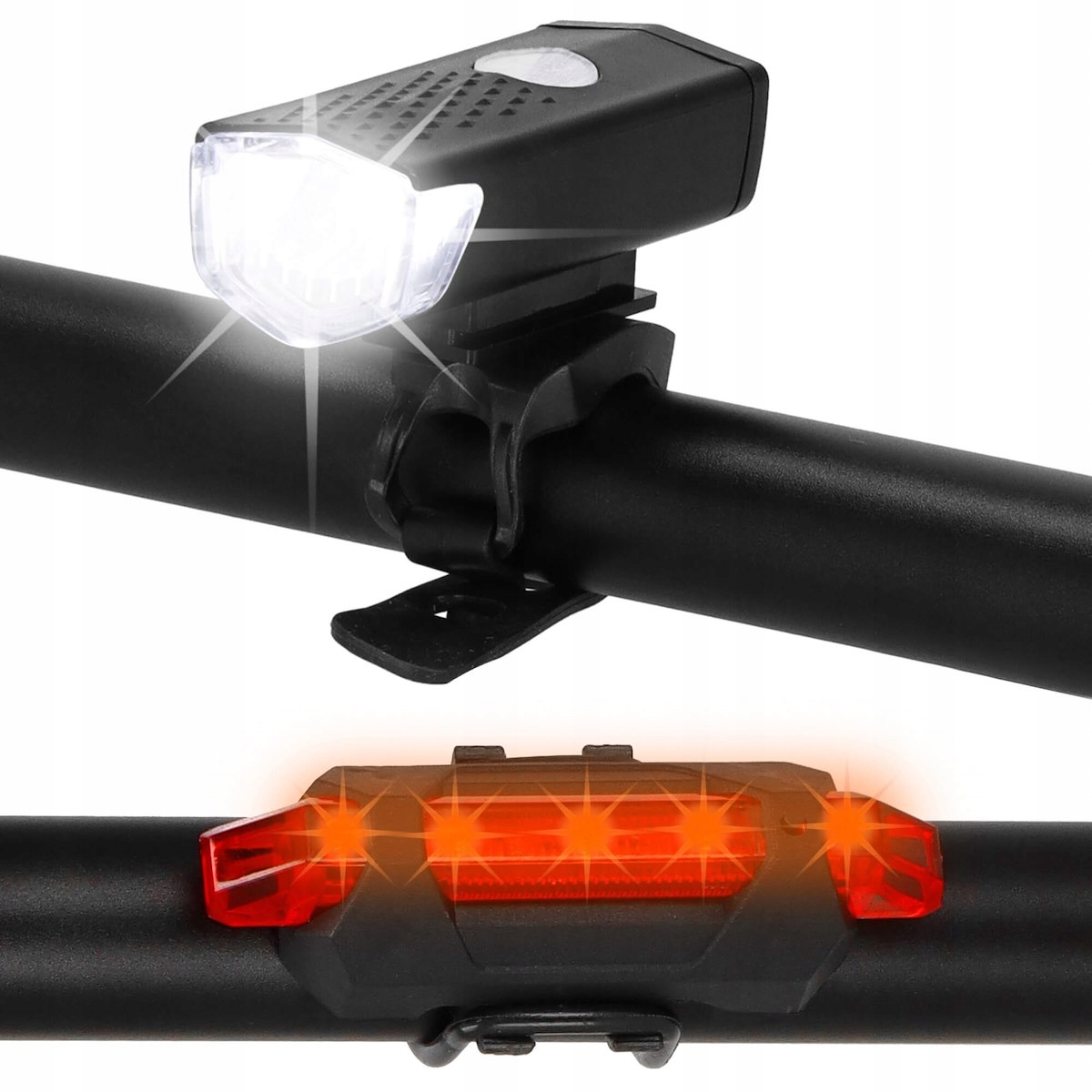 

Lampka Rowerowa Cree Led 3W Przód Na Usb Mocna Tył