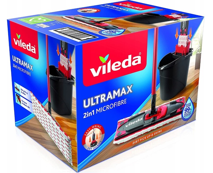 Vileda mop płaski UltraMax box wiadro +wyciskacz