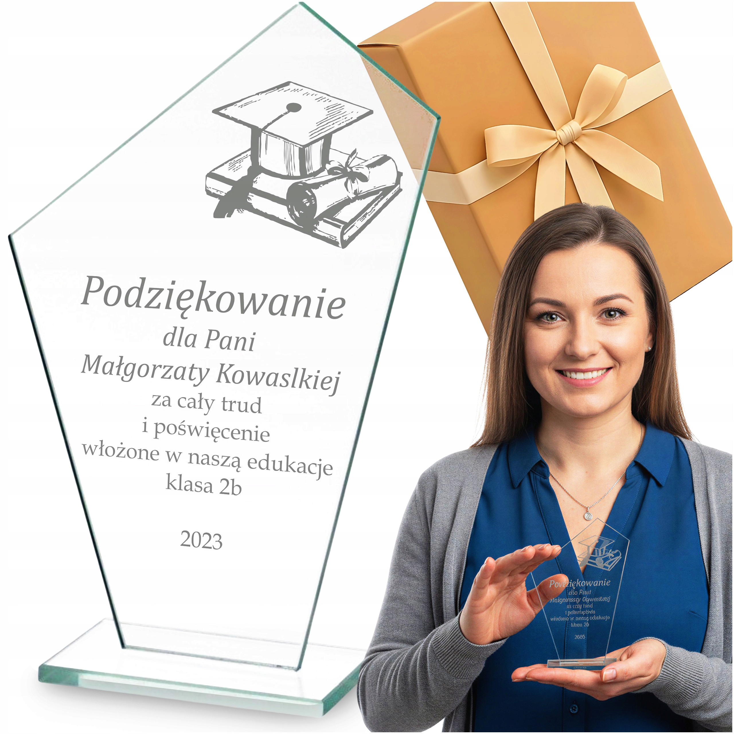 Statuetka Podziekowanie Dla Nauczyciela Pracownika Jubilata Grawer
