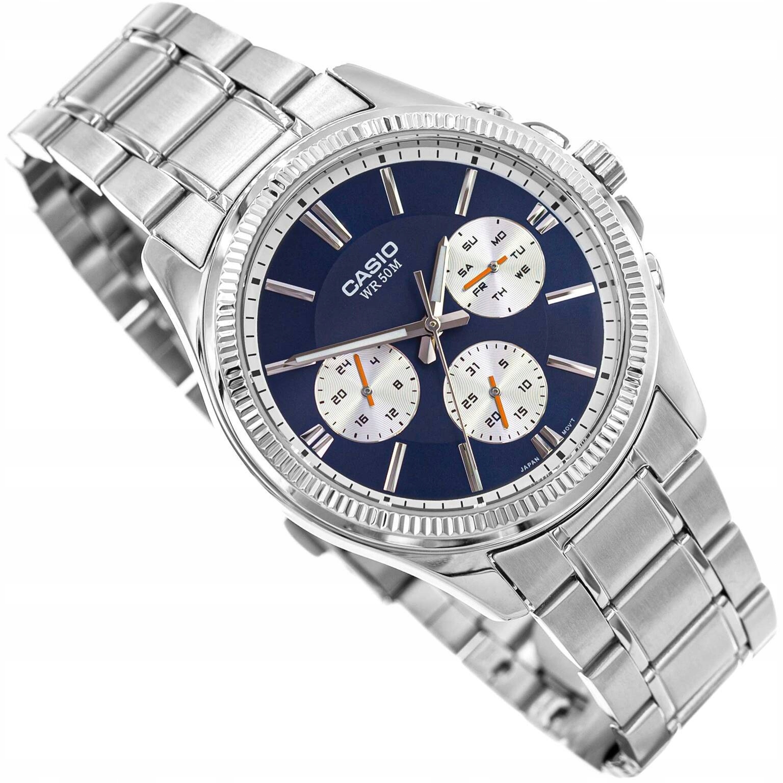 Pánské Hodinky Casio MTP-1375PD-2A1VEF Stříbrný Náramek Datumovka Neobrite