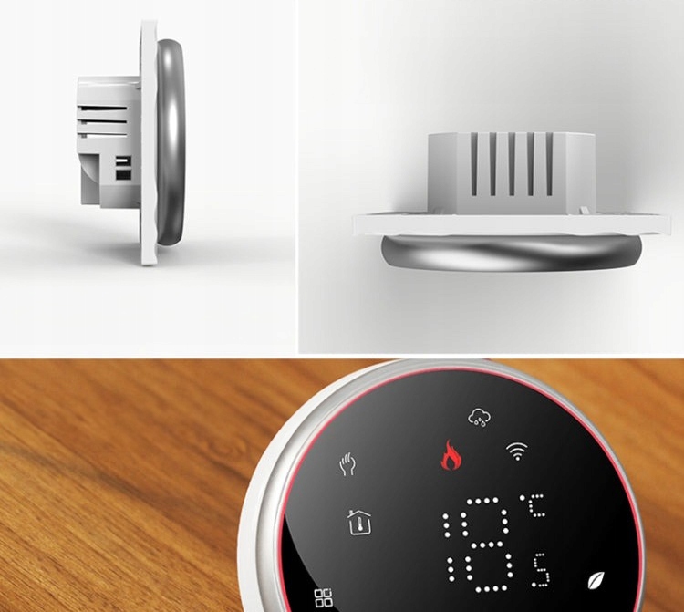 INTELIGENTNY OKRĄGŁY TERMOSTAT LED OBCIĄŻALNY 16A CZARNY TR084C WIFI TUYA Stan opakowania oryginalne