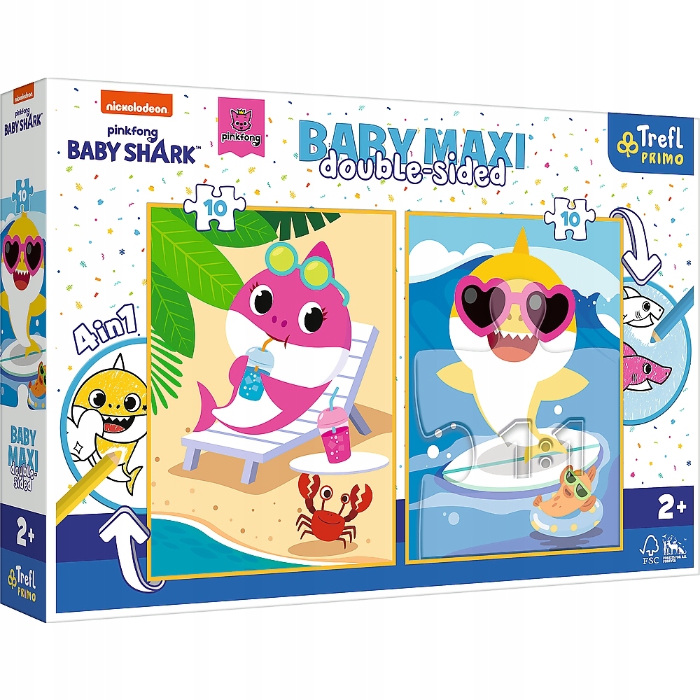 

Trefl Primo, Baby Maxi 2x10 Wesoły dzień rekin