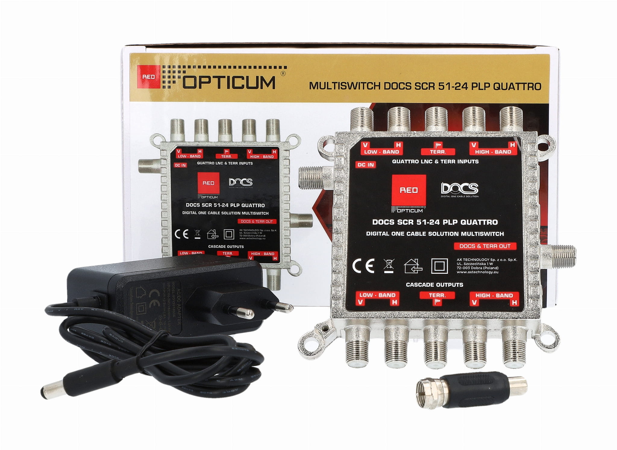 Multiswitch 4 / 5 Opticum DOCS SCR 51-24 PLP QUATTRO Liczba wejść 4