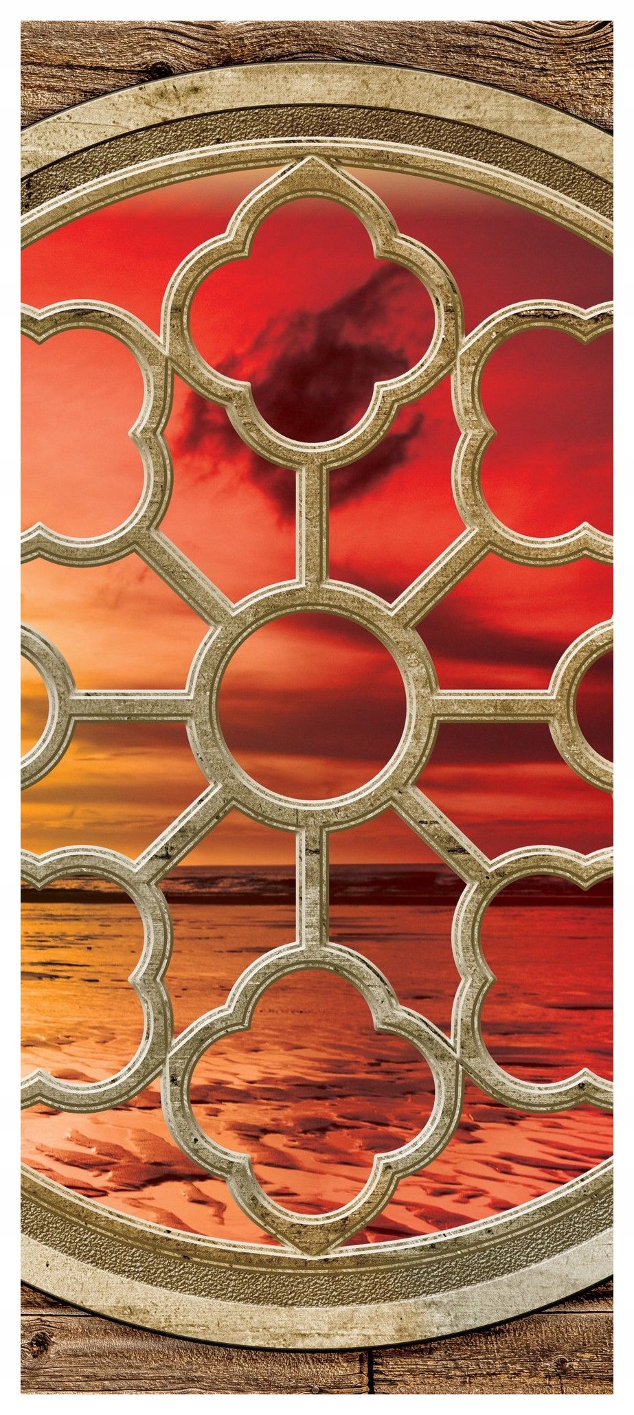 Samolepka Fototapeta Západ slunce na pláži oceán a příroda 91x211