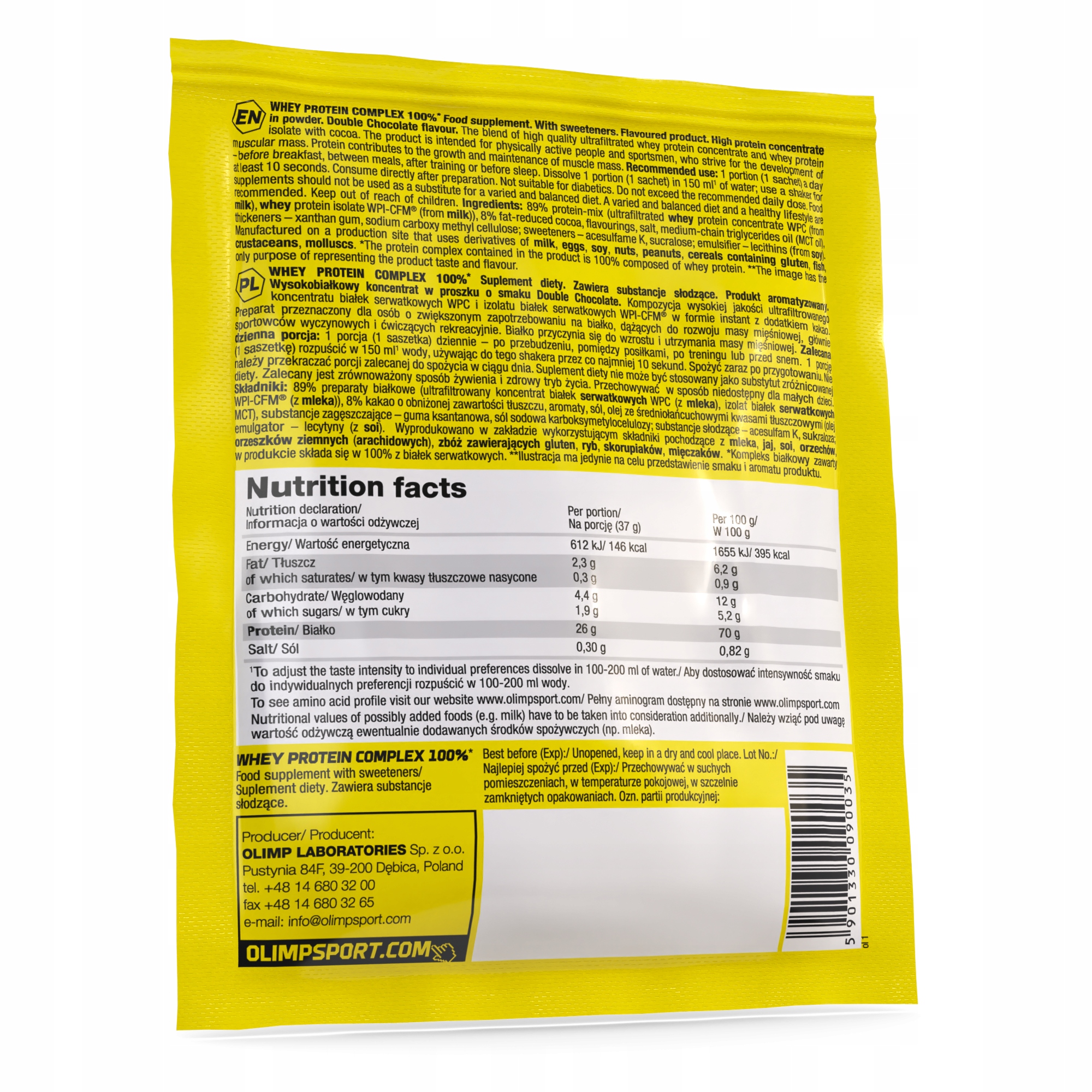 OLIMP WHEY PROTEIN COMPLEX 37g WPI BIAŁKO WPH WPC Marka Olimp