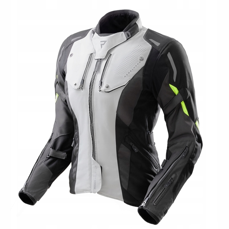 Dámska Textilná Motocyklová Bunda Rebelhorn Hiker 4 Black Grey Fluo Yello