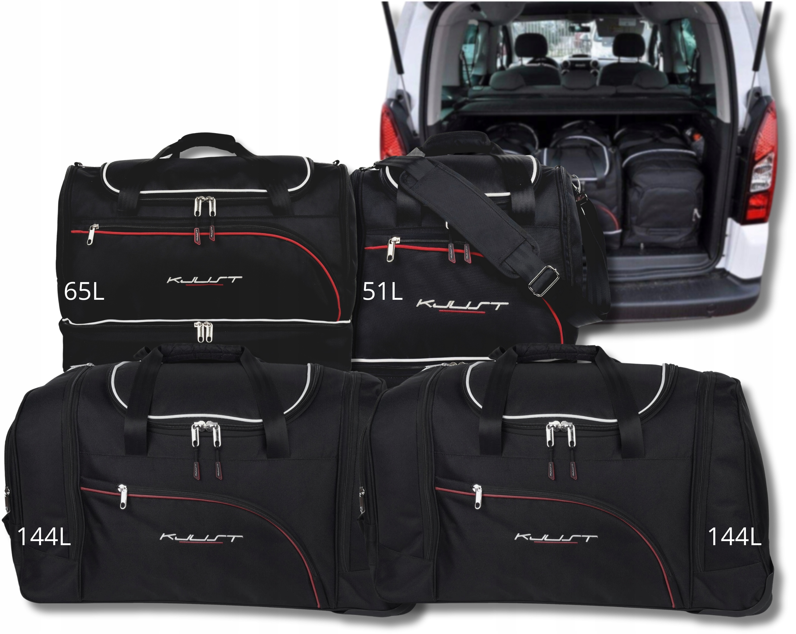 Sada tašiek Komplet Kjust do kufra Citroen Berlingo 2008-2018 4 ks