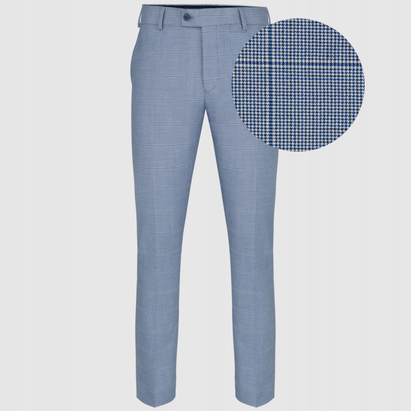 Modré kostkované oblekové kalhoty Pako Lorente 182/104